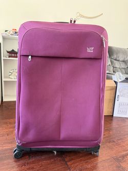 Vishark purple checked luggage