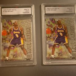 lot of 2 Kobe Bryant 1996-97 Metal FGS 9 Sports Cards, Compare To PSA