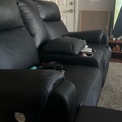 Black leather couch