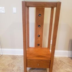 Wood Stand With Glass Shelves