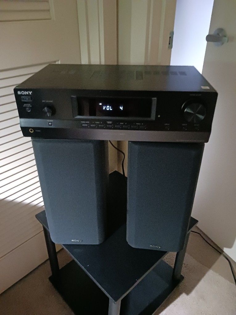 Sony Audio Receiver Strdh130 + Sony Made In Japan Ssh26000u 60 Watt Bookshelf Japanese Made Loudspeakers!