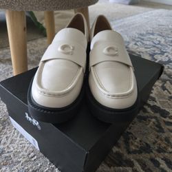 White Coach Platform Loafers