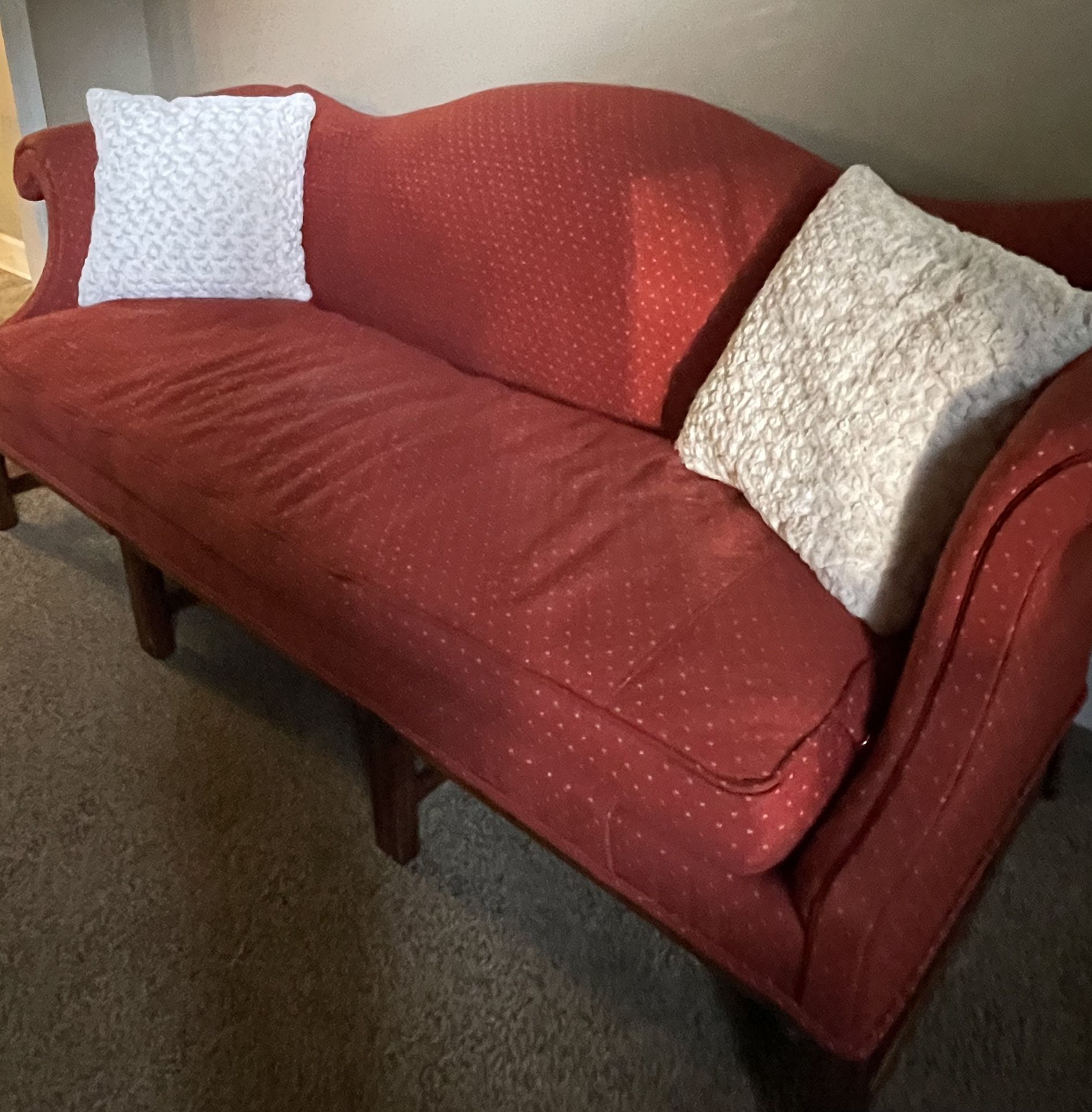 Vintage Classic Chippendale Camel Back Sofa
