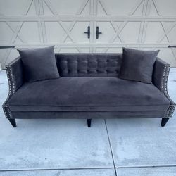 2 Grey Velvet Couch