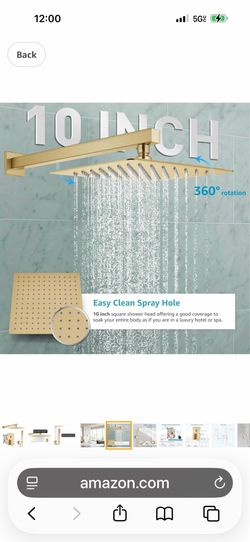 gotonovo Shower Faucet Set with Handheld Spray Brushed Gold,10'' Head