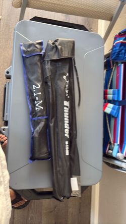 Fishing poles travel.