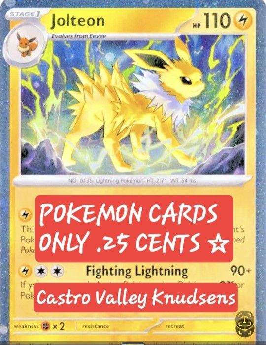POKEMON CARDS ONLY .25 CENTS EACH !! KNUDSENS ICE CREAMERY IN CASTRO VALLEY