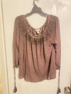 Vintage America Blues Women's Purple Long Sleeve Top Size XL NWOT