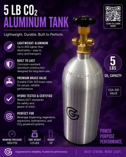 5 lb Aluminum CO₂ Tank – Premium Brass Val