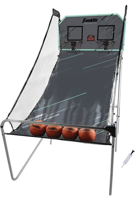 Franklin Sports Basketball Arcade Shootout - Indoor Electronic Double Basketball Hoop Game - Dual Hoops Pro Shooting with Electronic Scoreboard