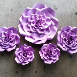 Violet Paper Flowers 