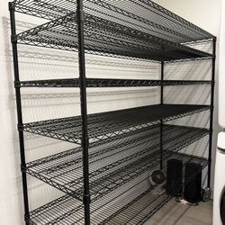 Heavy Duty Metal Shelving Unit on Wheels (Metro Style) 