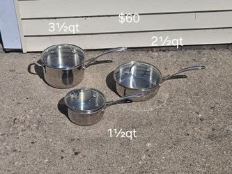 Calphalon Stainless Steel 3 Piece Pots With Lids