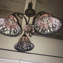 BEAUTIFUL STAINED GLASS  CHANDELIER 