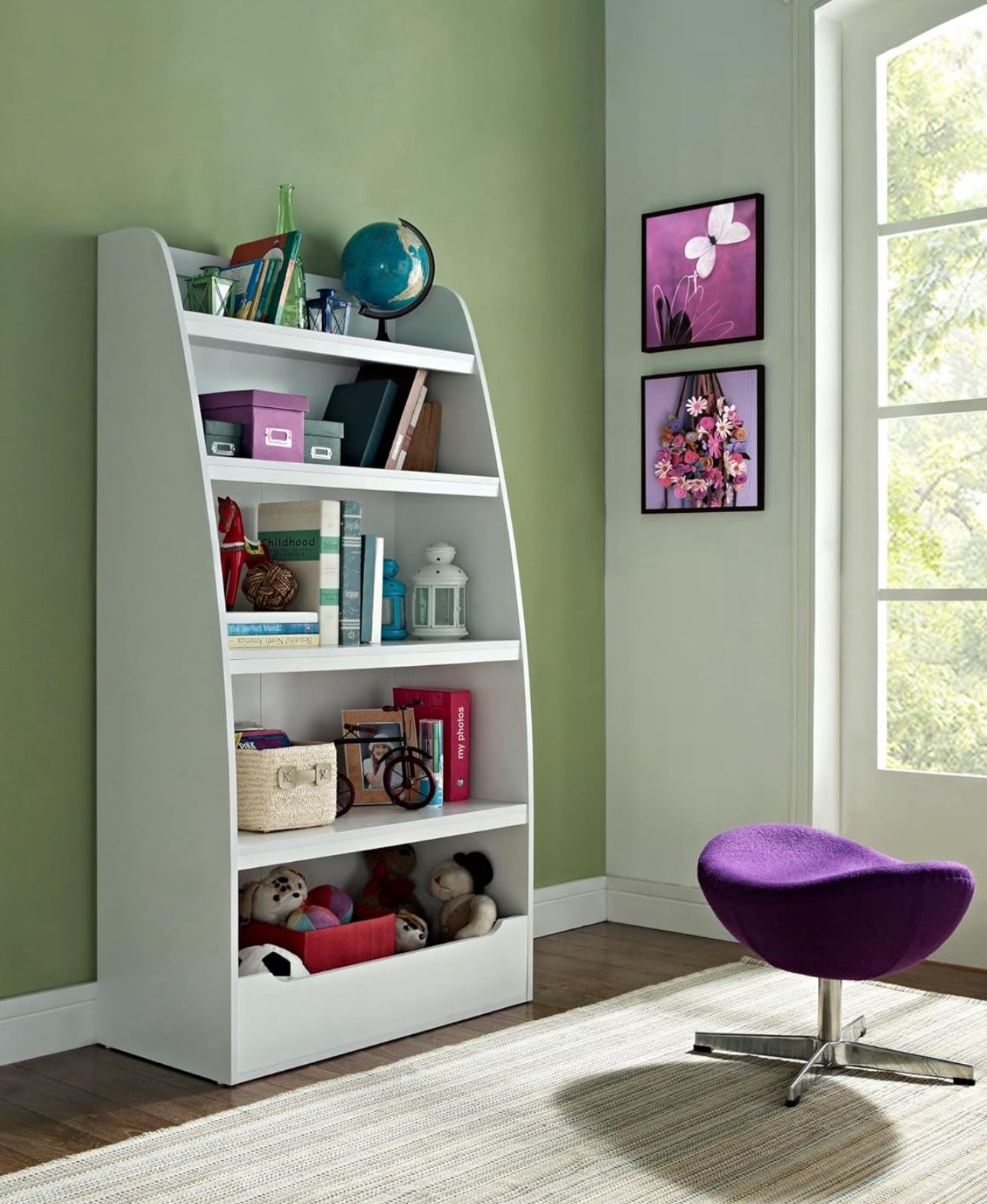 4 Shelf Kids Book Case/ Book Shelf White