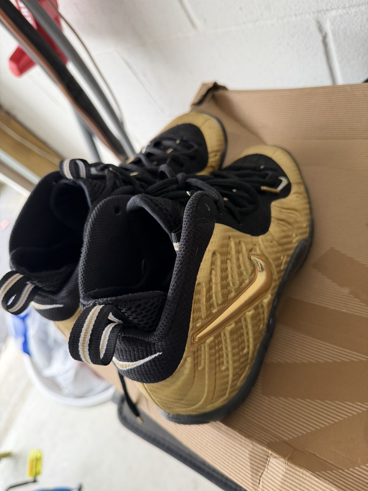 Gold Metallic Nike Foamposite Size 6 Boys