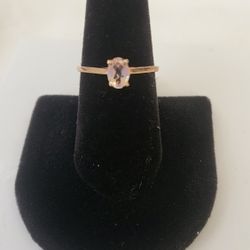 Genuine Morganite Solitaire Ring