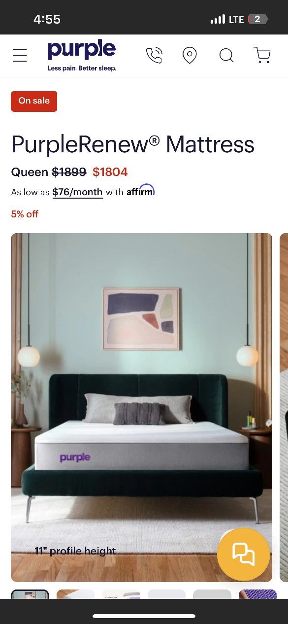 Brand New Renew Purple Mattress 