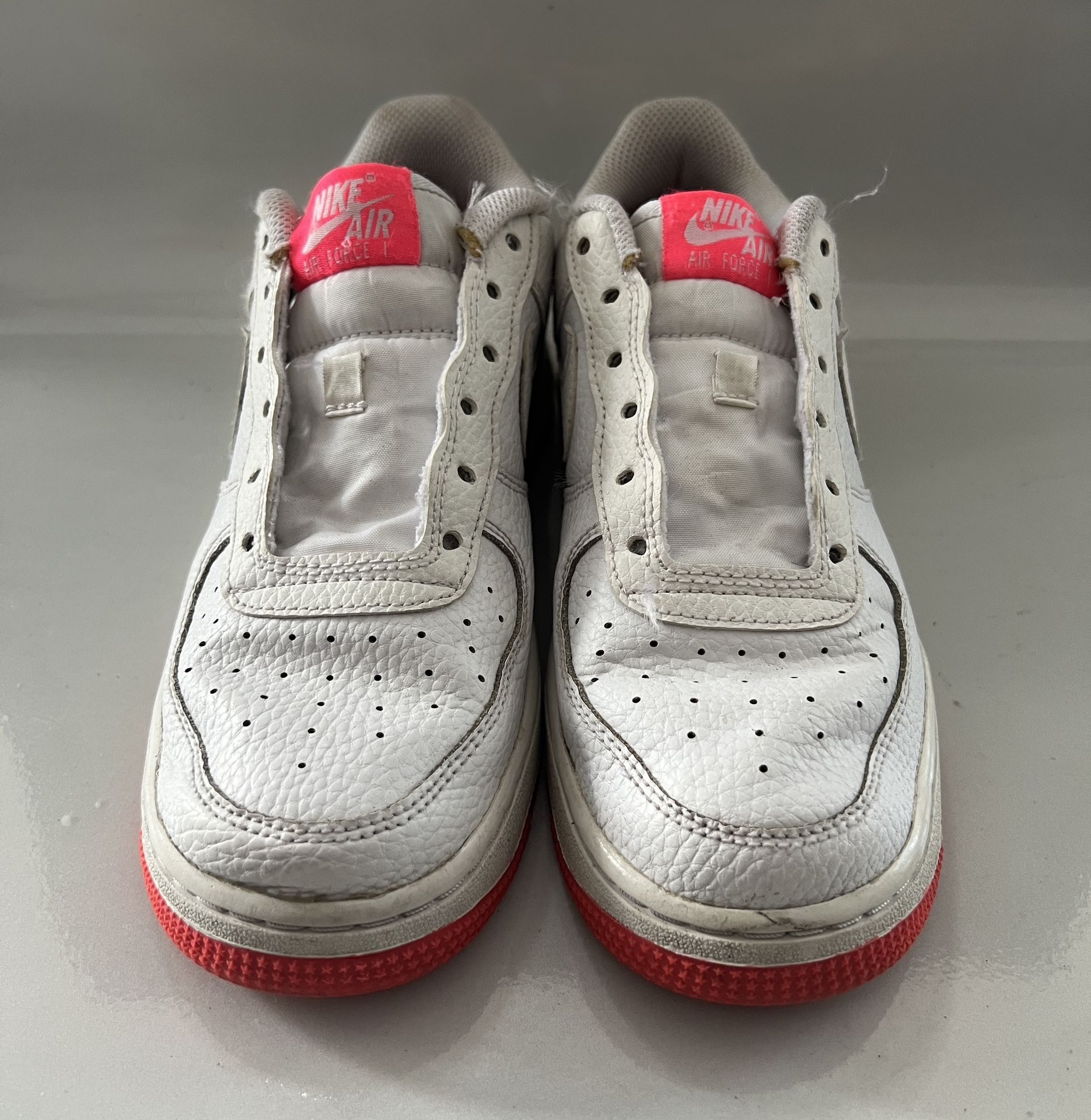 Nike Air Force 1 Sneakers Youth 5.5 White Pink Racer AO2296-101