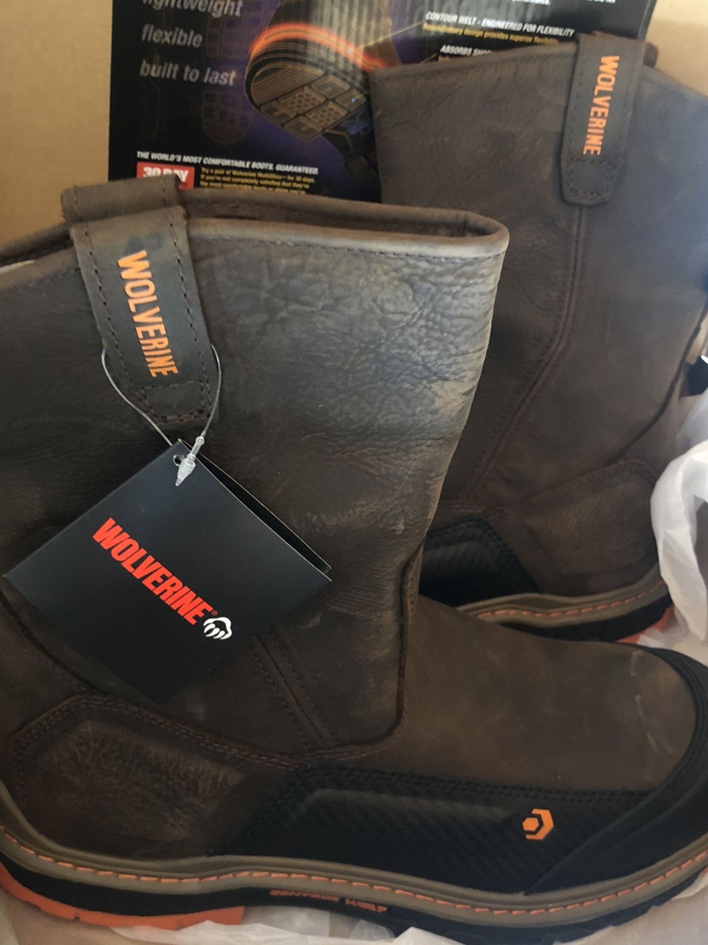 NEW WOLVERINE Men s 12M Overpass Waterproof Wellington Work Boots