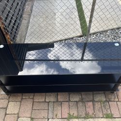Black Glass TV Stand / Media Console (3-Shelf)