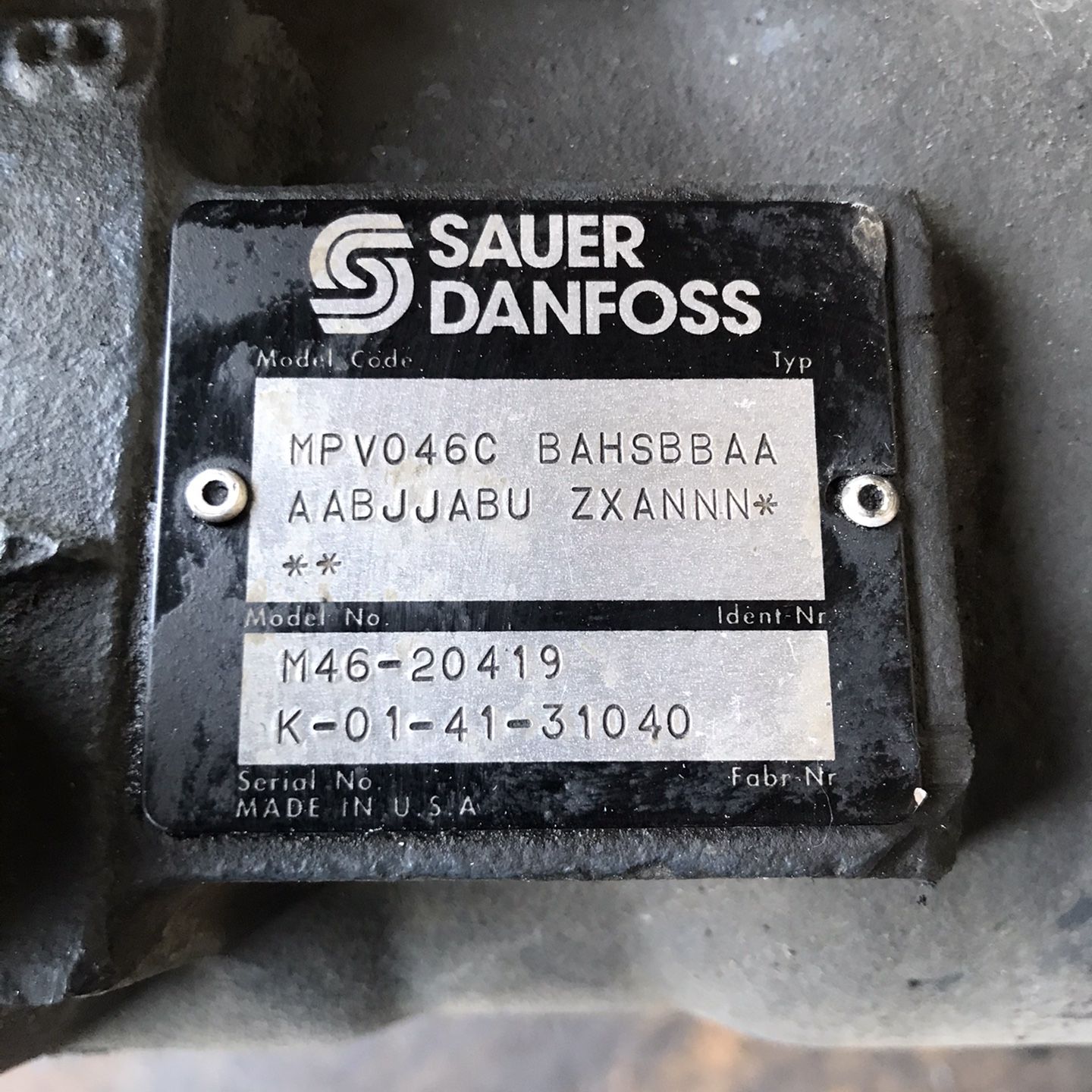 Sauer Dánfoss Hydraulic Pump
