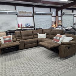 Reclining 6PC Brown Sectional Couch 🚛 SAME DAY DELIVERY AVAILABLE  🚚
