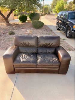 Leather Loveseat Couch Sofa