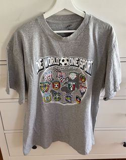 Simply for Sports grey graphic men’s “One World One Sport” t-shirt, size L