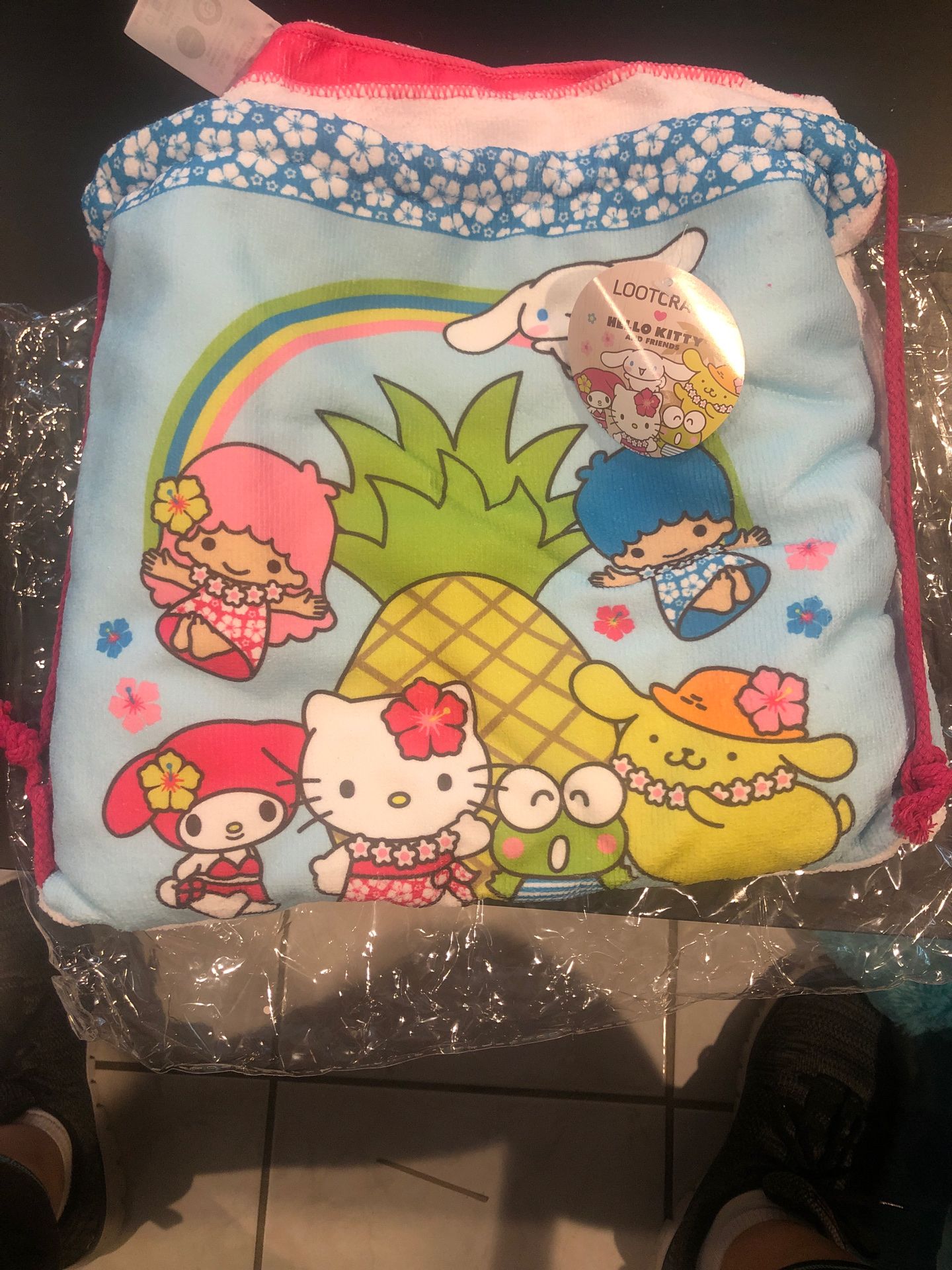 Hello kitty towel in a bag