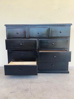 9 drawer pine black