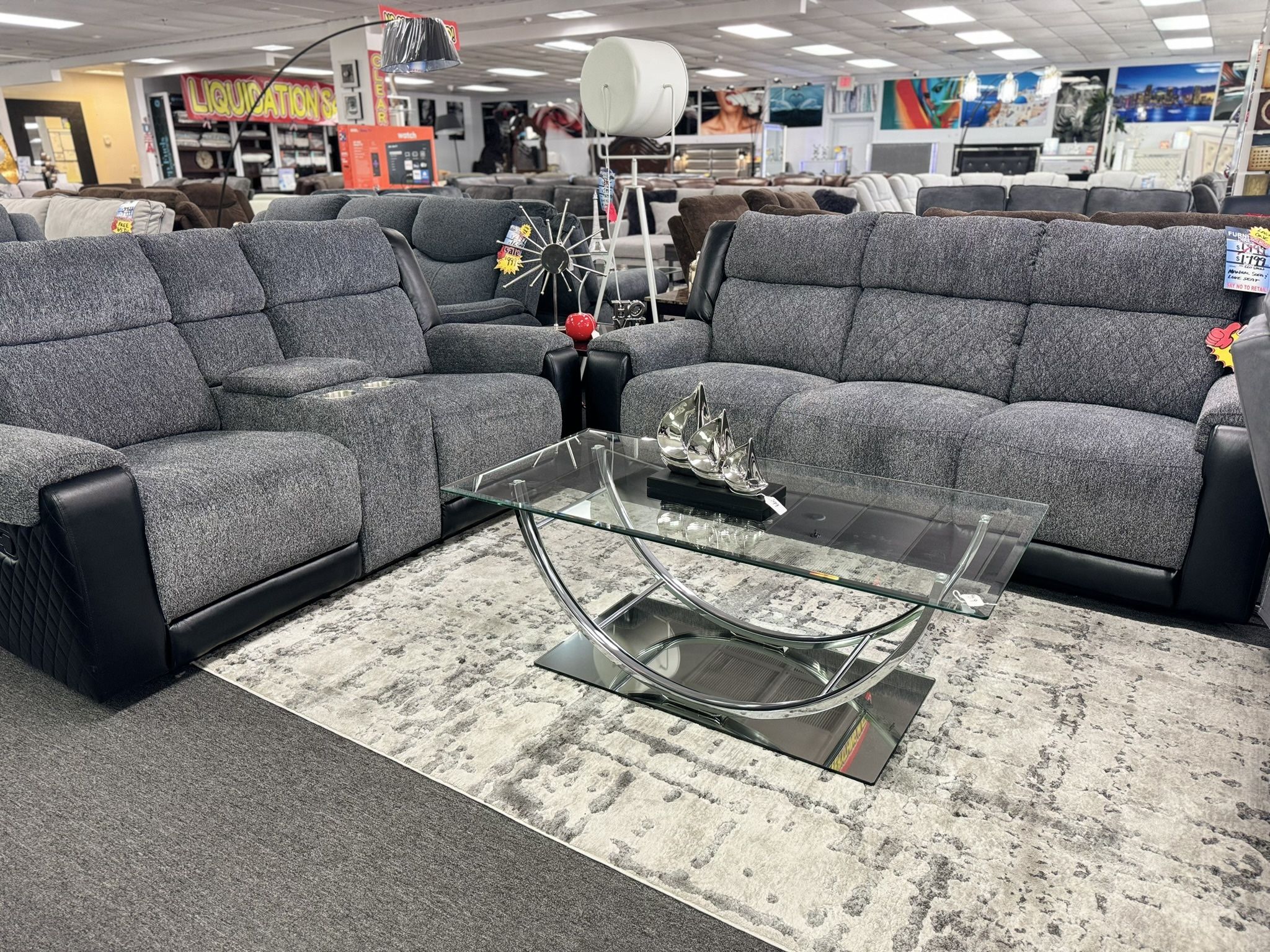 Weekend Deals🚨Stunning Grey Reclining Sofa&Loveseat On Sale $899 Weekend Deals🚨Stunning Grey Reclining Sofa&Loveseat On Sale $899