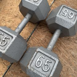 65lb Cap Cast Iron Hex Dumbbell Set