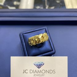 Ring Cubanlink Solid 13 Mm Wide 14k Gold 
