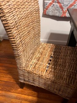 Wicker Rattan High-Back Dining Chair