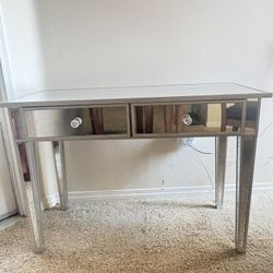 Mirror Table With Drawers 