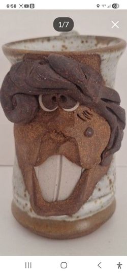 Ugly Face Coffee Cup..vintage MAHON STUDIO