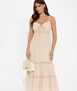 Beige maxi dress (small)