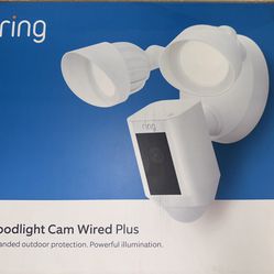 Ring - Floodlight Cam Plus Outdoor Wired 1080p Surveillance Camera - White
