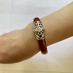  Natural Brown Jade Agate Bangle Agate Bracelet Mother’s Day gift