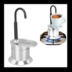 Single Tube Moka Pot 1 Cup 50ML Aluminum Alloy Spout Stovetop Italian Coffee Maker For Outdoor Parties Travel