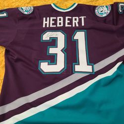 Signed Autographed Anaheim Ducks Authentic Guy Hebert CCM