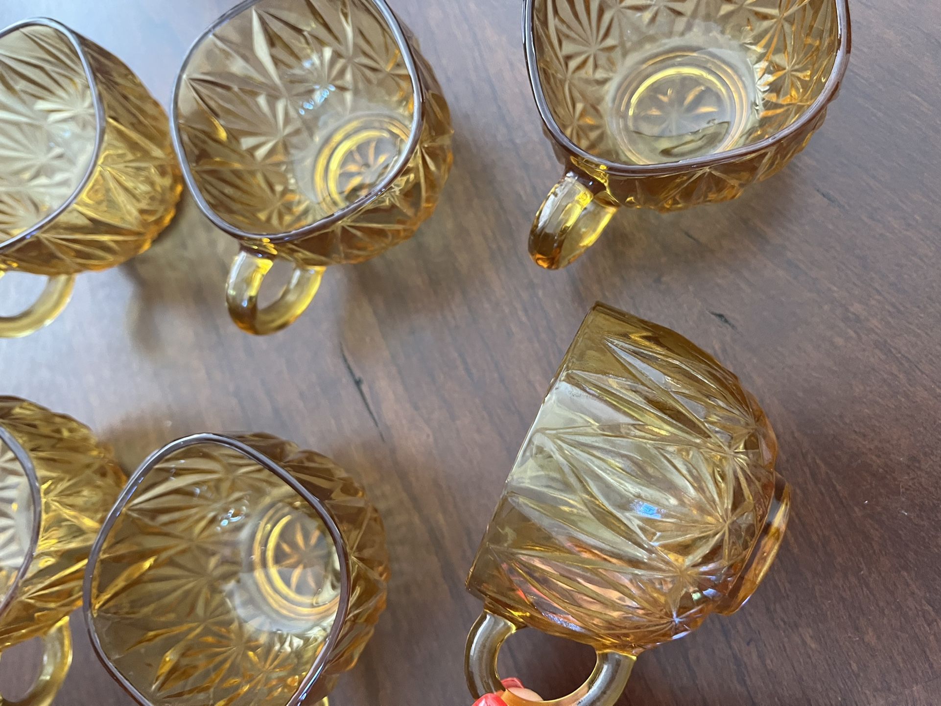 Vintage Amber Glass Cups