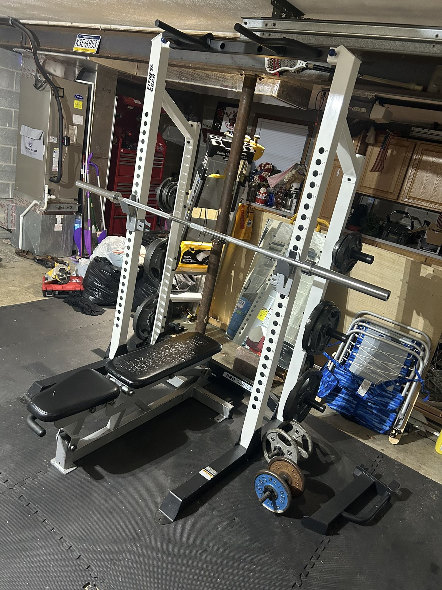 Weight Rack With 300lbs And Bench