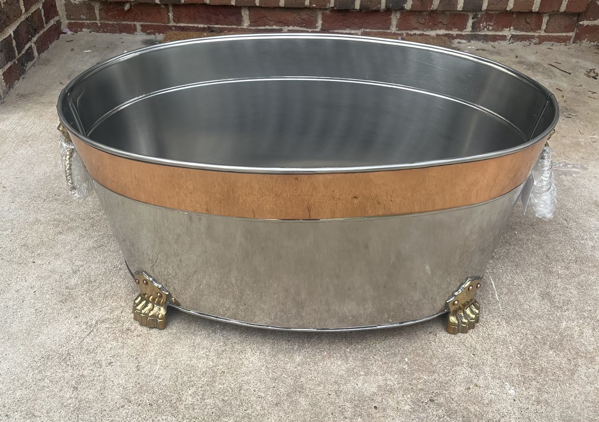 NEW - Bombay Copper Stainless Steel Lion Head and Feet Ice Bucket