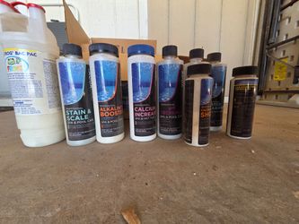 Huge Pool & Spa Chemical Supply Bundle + Filter Cartridges Lot