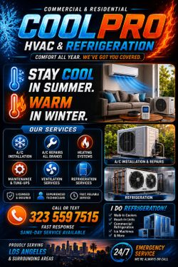 HVAC Refrigeration Commercial&Residential se habla español walk in Coolers reach ins
