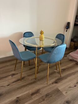 Gold Base Dining Table Set for Dining Room