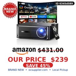 Google TV Smart 4K Projector with 20W Speakers Black - Brand New