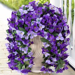 2-pack of Artificial Faux Bougainvillea Flowers Plants for Outdoor Outside Decoration Brand: INXUGAO Color: Purple Dark Purple Size: 15.7" x 15.7" x 2